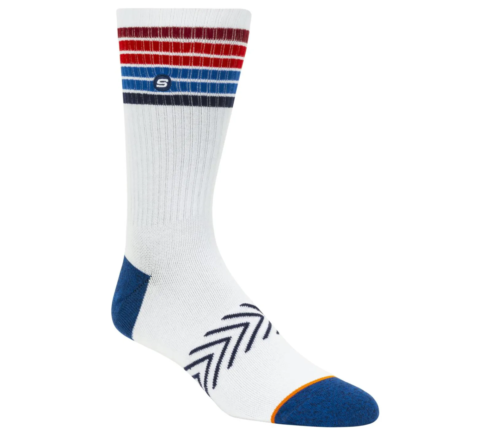 Meias|Acessórios-SKECHERS 1 Pack Americana Stripe Crew Socks BRANCO