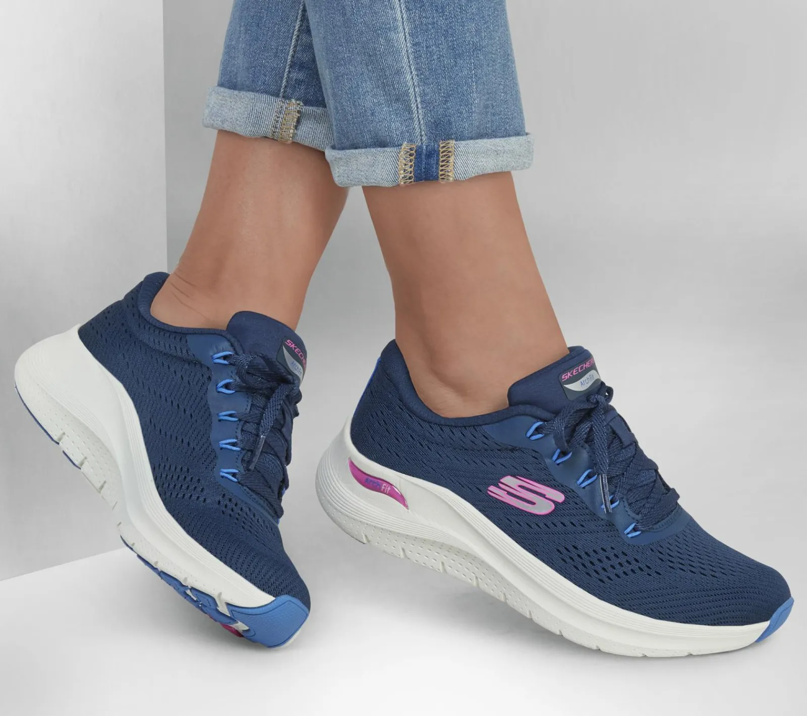 Com Atacadores|Sapatilhas Casuais-SKECHERS Arch Fit 2.0 - Big League NAVY / MULTICOR