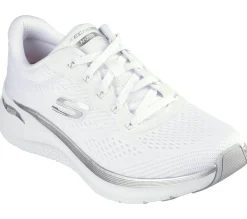 Com Atacadores|Sapatilhas-SKECHERS Arch Fit 2.0 - Glow The Distance BRANCO / PRATEADO