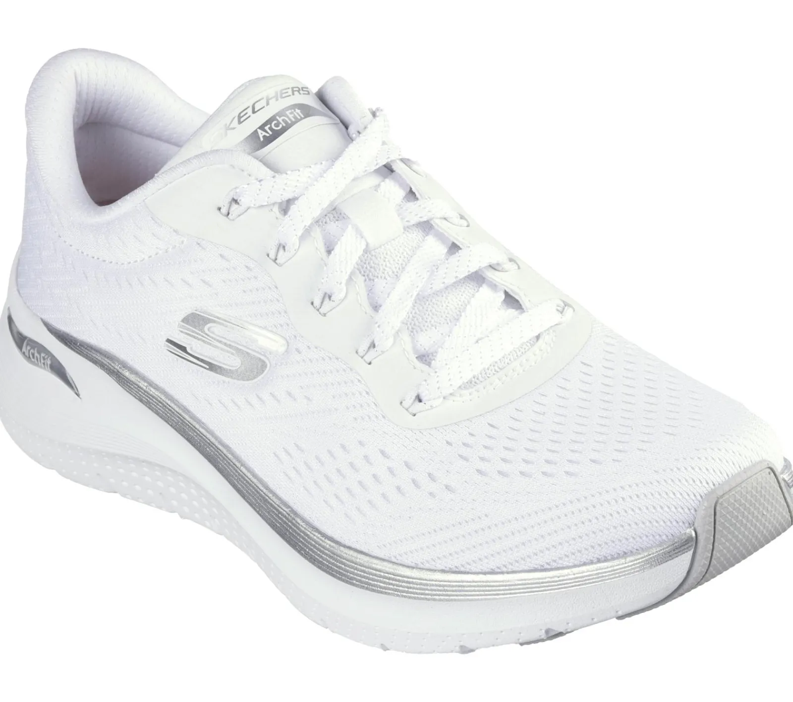 Com Atacadores|Sapatilhas-SKECHERS Arch Fit 2.0 - Glow The Distance BRANCO / PRATEADO
