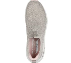 Calçado Sem Atacadores|Sapatilhas-SKECHERS Arch Fit 2.0 - Sheer Shimmer TAUPE / ROSA