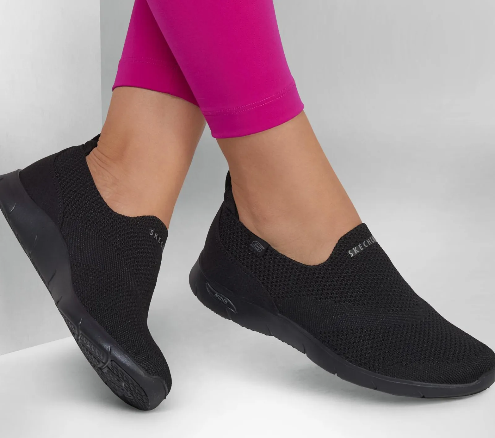 Calçado Sem Atacadores|Sapatilhas Casuais-SKECHERS Arch Fit Refine - Iris PRETO