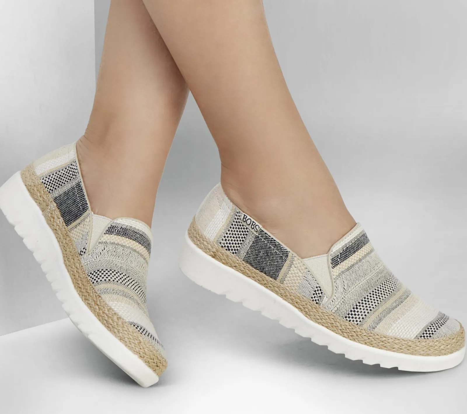 Sapatos De Cunha|Calçado Sem Atacadores-SKECHERS BOBS Flexpadrille HI - Serene Heights NAVY / MULTICOR