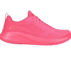 Sapatilhas Casuais|Com Atacadores-SKECHERS Bobs Sport Squad Chaos - Cool Rythms ROSA NEON