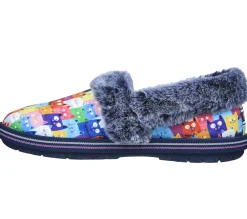 Slippers-SKECHERS BOBS Too Cozy - Rockstar Pawty NAVY / MULTICOR