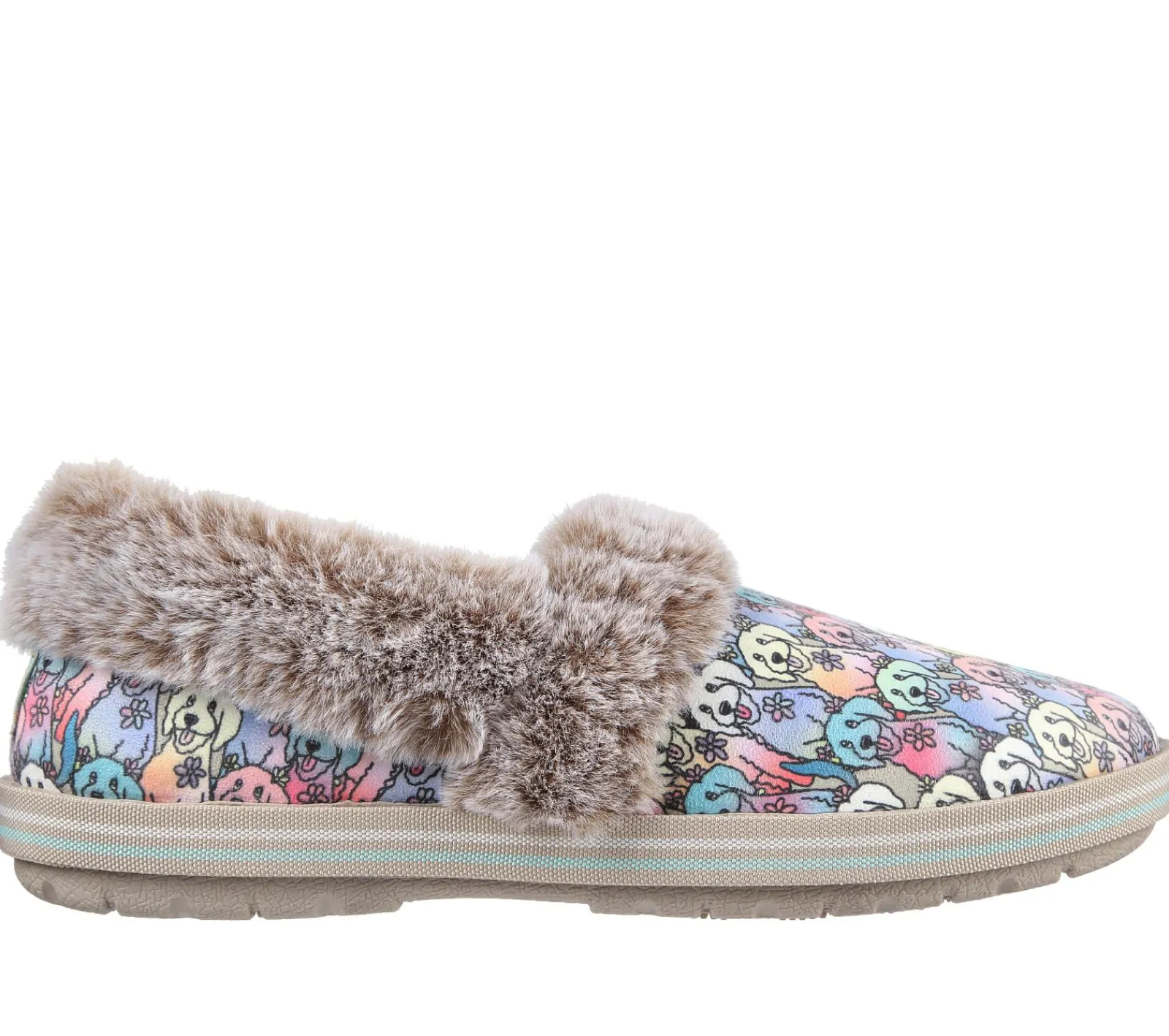 Slippers-SKECHERS BOBS Too Cozy - Winter Howl NATURAL / MULTICOR