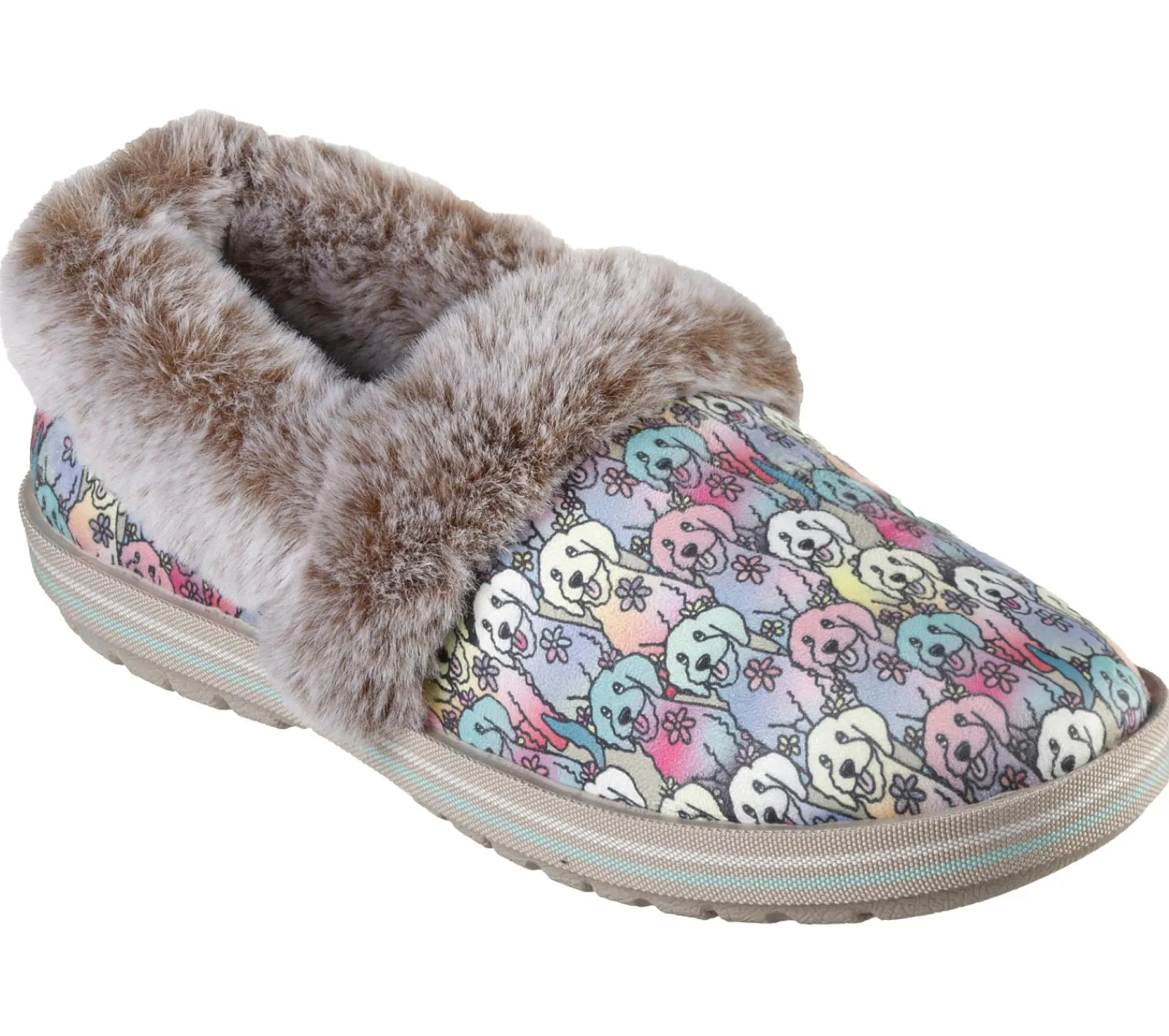 Slippers-SKECHERS BOBS Too Cozy - Winter Howl NATURAL / MULTICOR