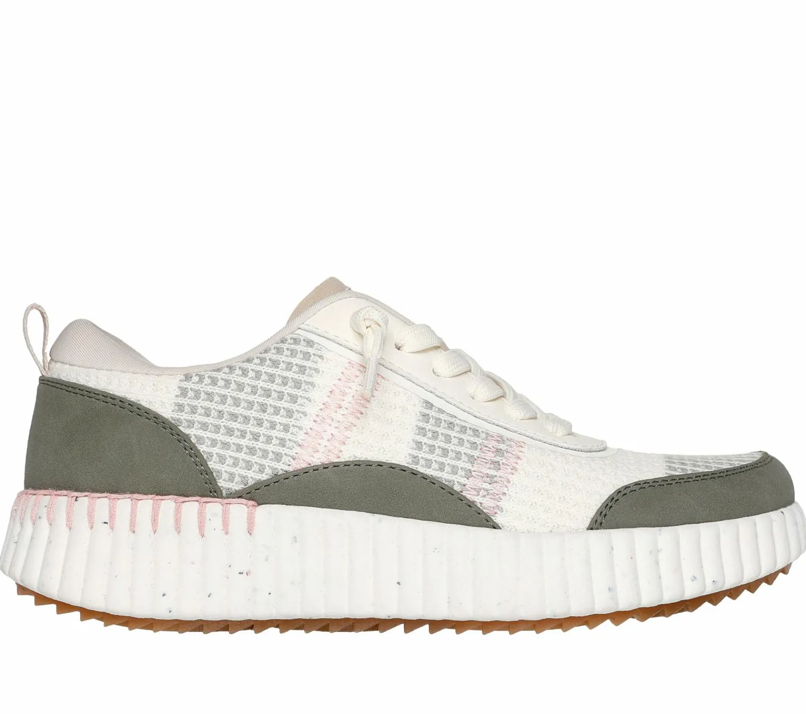 Calçado Sem Atacadores|Sapatilhas Casuais-SKECHERS BOBS Vista AZEITONA / MULTICOR