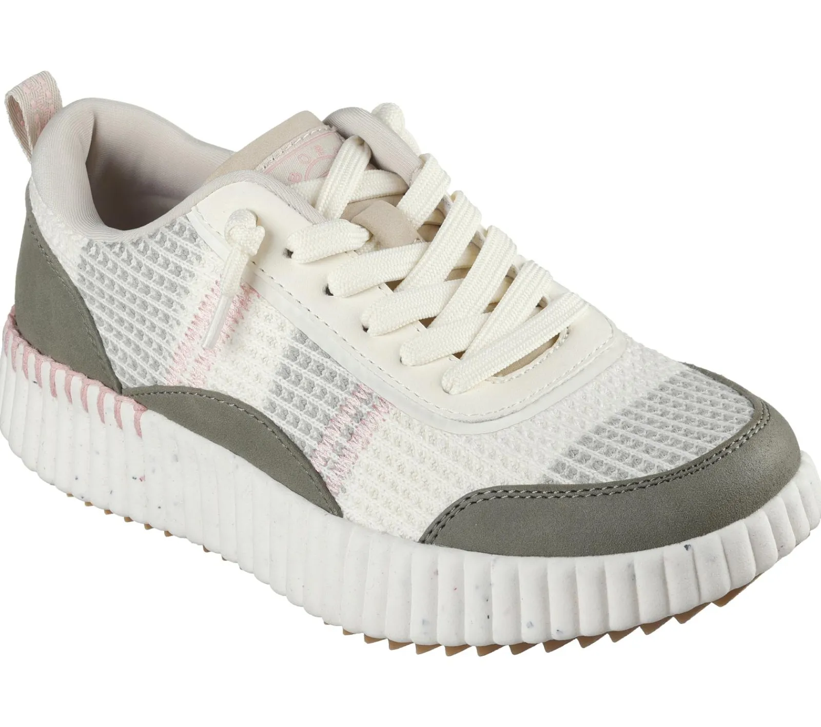 Calçado Sem Atacadores|Sapatilhas Casuais-SKECHERS BOBS Vista AZEITONA / MULTICOR