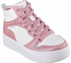 Sapatilhas-SKECHERS Court High - Shine Kicks BRANCO / ROSA