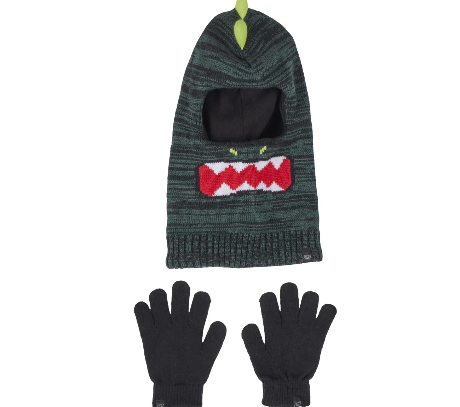 Acessórios Para A Cabeça|Acessórios Para A Cabeça-SKECHERS 3D Knit Dino Ski Mask And Glove Set VERDE