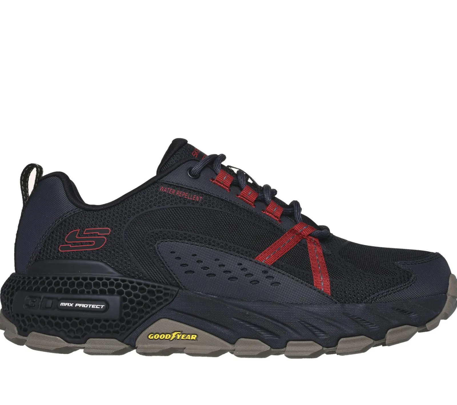 Sapatos Com Atacadores|Sapatilhas-SKECHERS 3D Max Protect PRETO / VERMELHO