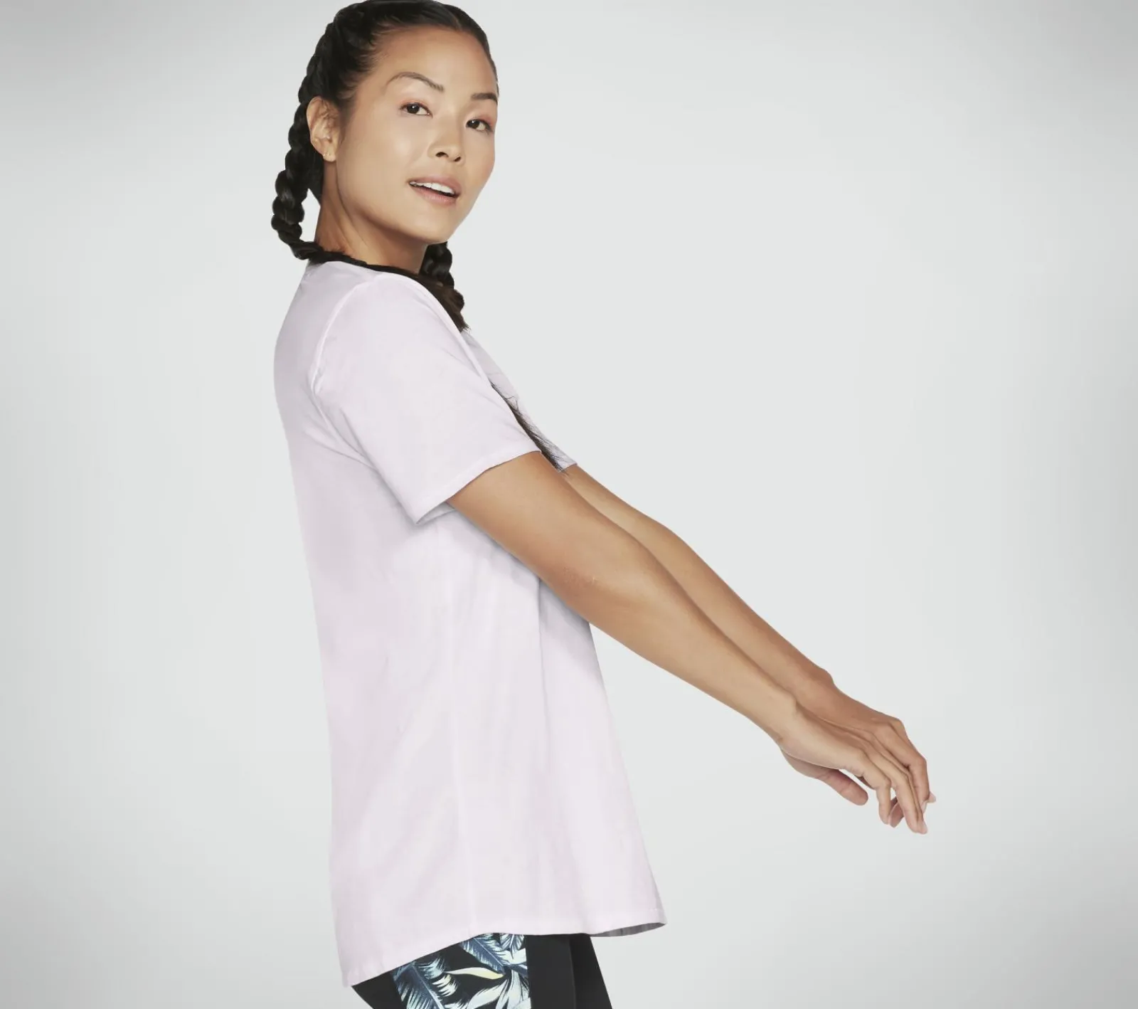 Partes De Cima|Partes De Cima-SKECHERS Diamond Wash Hatha Scoop Neck Tunic Tee ROXO / LAVANDA
