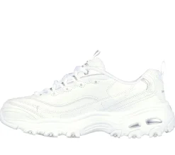 Com Atacadores|Sapatilhas-SKECHERS D'Lites - Fresh Start BRANCO / PRATEADO