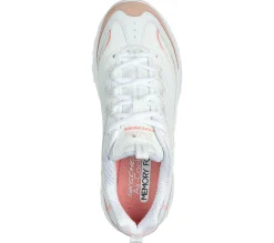 Com Atacadores|Sapatilhas Casuais-SKECHERS D'Lites - New Heat BRANCO / LARANJA