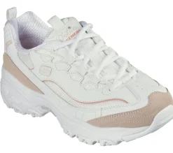 Com Atacadores|Sapatilhas Casuais-SKECHERS D'Lites - New Heat BRANCO / LARANJA