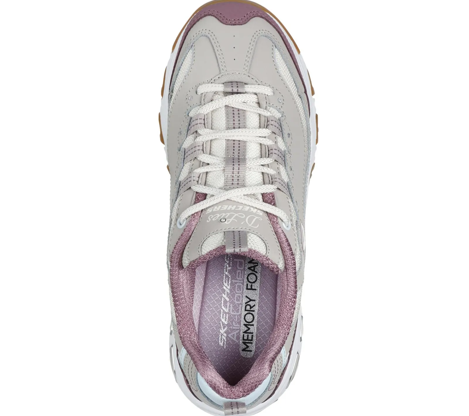 Com Atacadores|Sapatilhas-SKECHERS D'Lites - Popular Vote TAUPE / MULTICOR