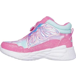 Calçado Sem Atacadores|Luzes-SKECHERS Dream Racer - Butterfly Express ROSA / TURQUESA