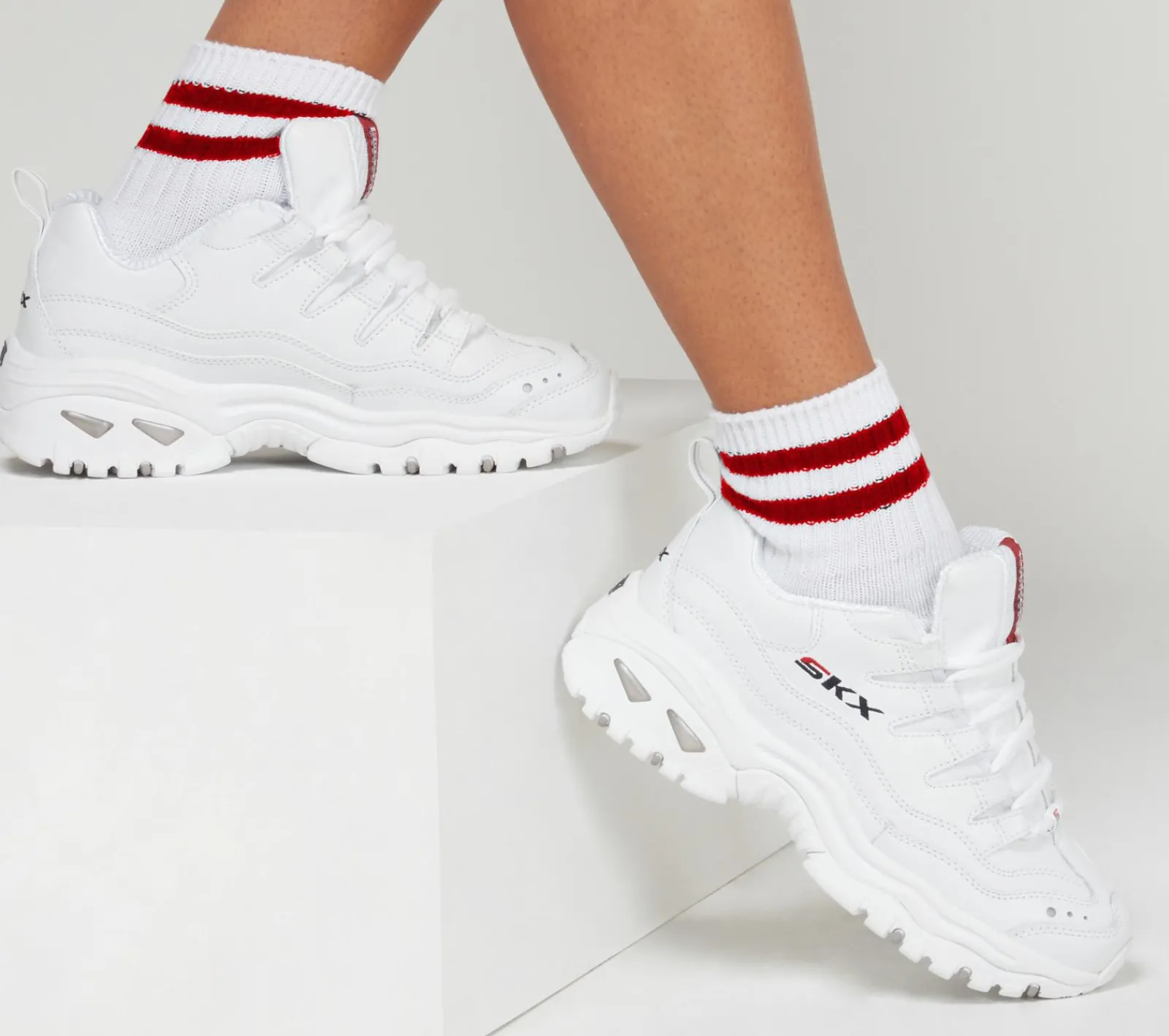 Com Atacadores|Sapatilhas Casuais-SKECHERS Energy - Timeless Vision BRANCO