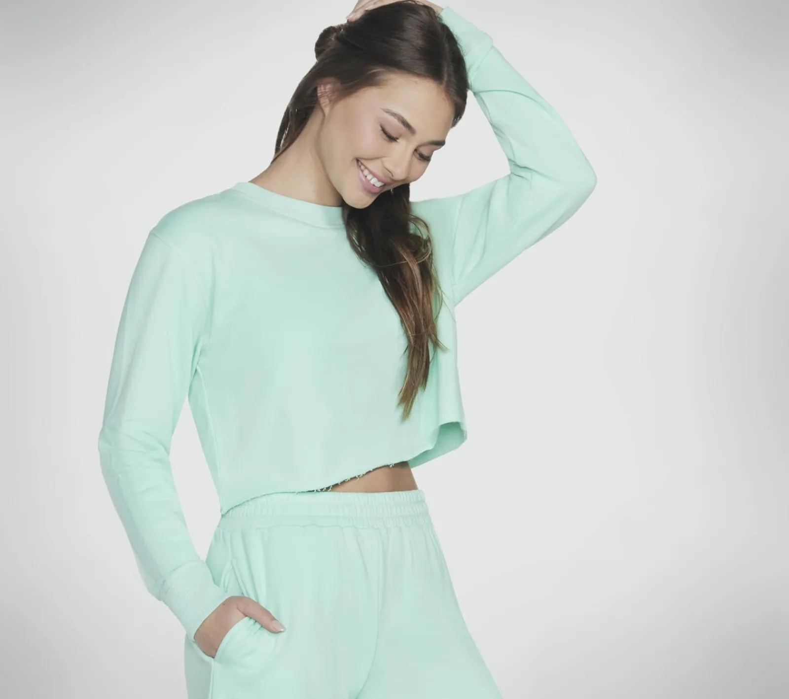 Partes De Cima|Partes De Cima-SKECHERS Essential Crop Crewneck MENTA / MULTICOR