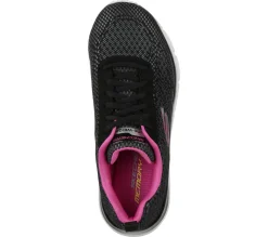 Com Atacadores|Sapatilhas-SKECHERS Fashion Fit - Bold Boundaries PRETO / ROSA CHOQUE
