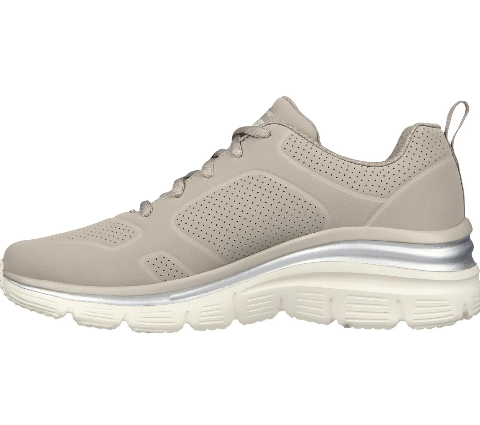 Com Atacadores|Sapatilhas Casuais-SKECHERS Fashion Fit - Timeless Vibe TAUPE