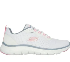 Com Atacadores|Sapatilhas Casuais-SKECHERS Flex Appeal 5.0 BRANCO / ROSA / AZUL