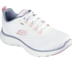 Com Atacadores|Sapatilhas Casuais-SKECHERS Flex Appeal 5.0 BRANCO / ROSA / AZUL