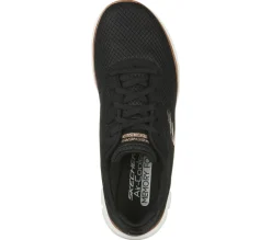 Com Atacadores|Sapatilhas-SKECHERS Flex Appeal 4.0 - Brilliant View PRETO / DOURADO ROSA