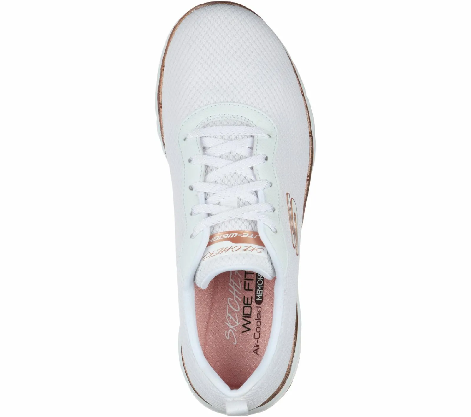 Com Atacadores|Sapatilhas-SKECHERS Flex Appeal 3.0 - First Insight BRANCO /ROSA GOLD