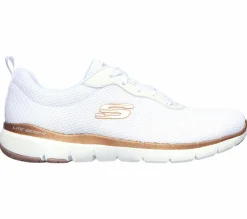 Com Atacadores|Sapatilhas-SKECHERS Flex Appeal 3.0 - First Insight BRANCO /ROSA GOLD