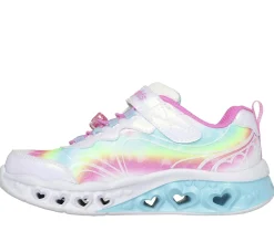 Luzes|Sapatilhas-SKECHERS Flutter Heart Lights - Groovy Swirl BRANCO / MULTICOR