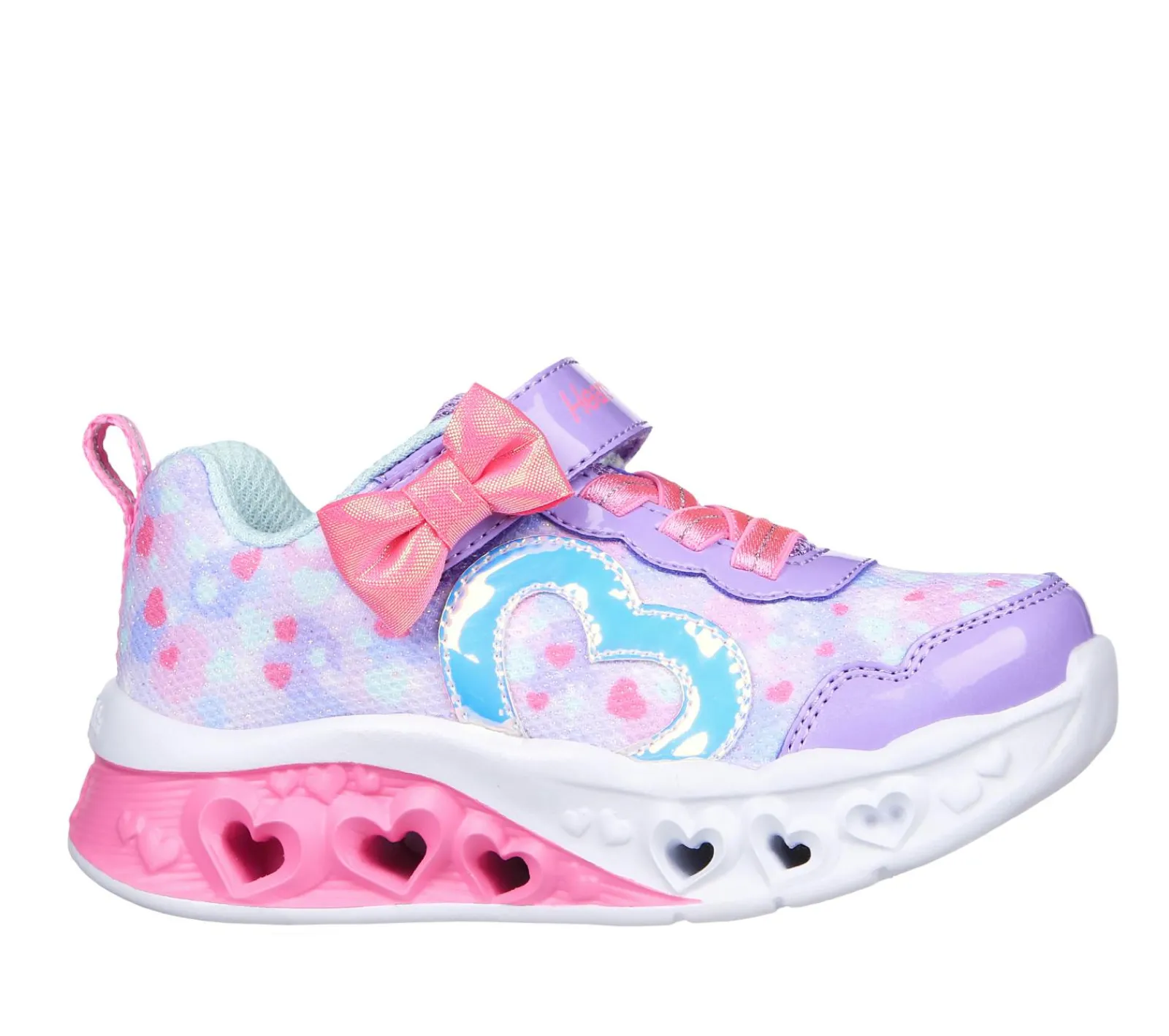 Calçado Sem Atacadores|Luzes-SKECHERS Flutter Heart Lights - Kind Spirit LAVANDA / ROSA CHOQUE