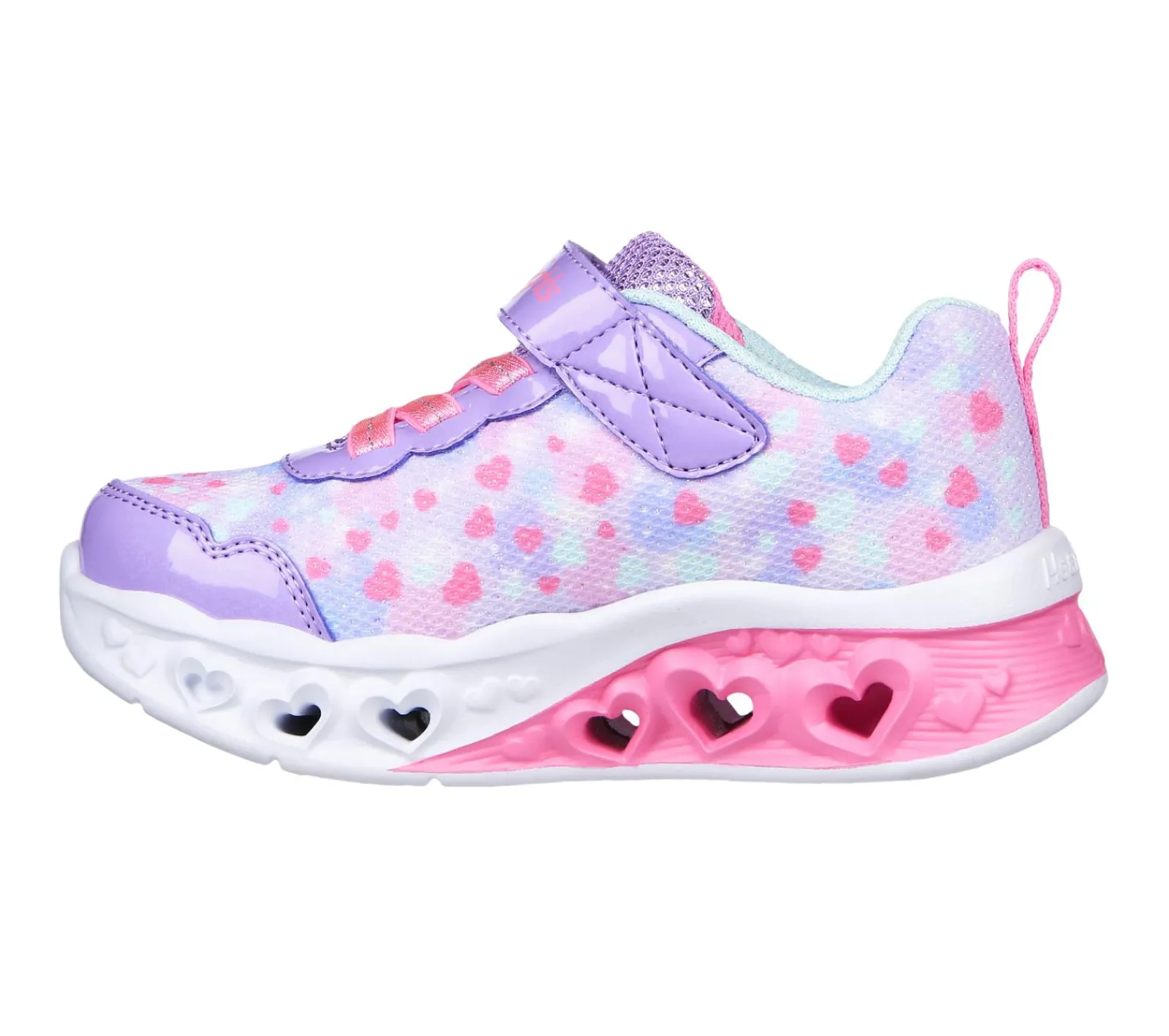 Calçado Sem Atacadores|Luzes-SKECHERS Flutter Heart Lights - Kind Spirit LAVANDA / ROSA CHOQUE