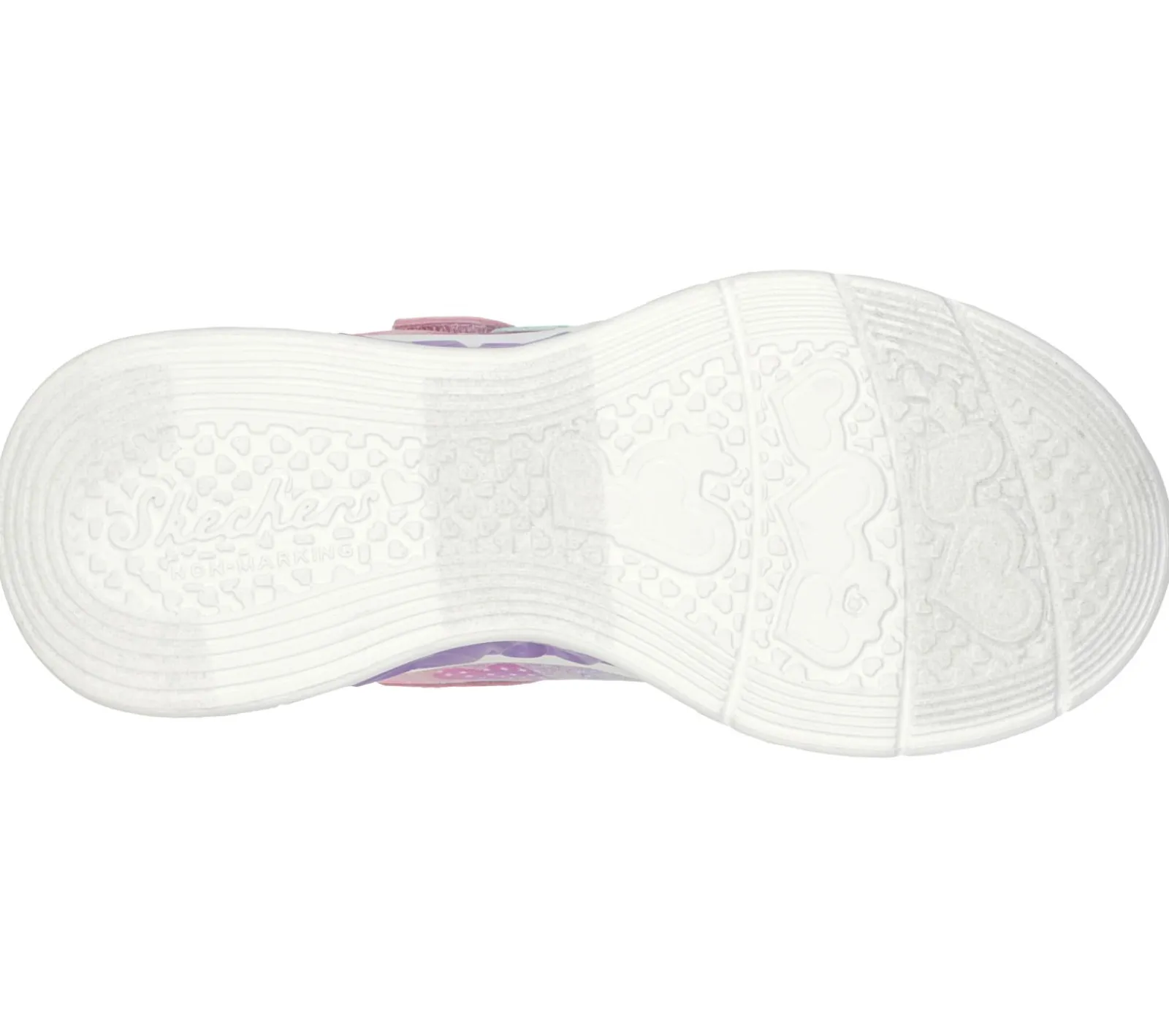 Calçado Sem Atacadores|Luzes-SKECHERS Flutter Heart Lights - Simply Love ROSA / MULTICOR