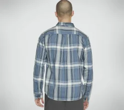 Partes De Cima|Partes De Cima-SKECHERS GO DRI Ridgetop Button Down Shirt DENIM