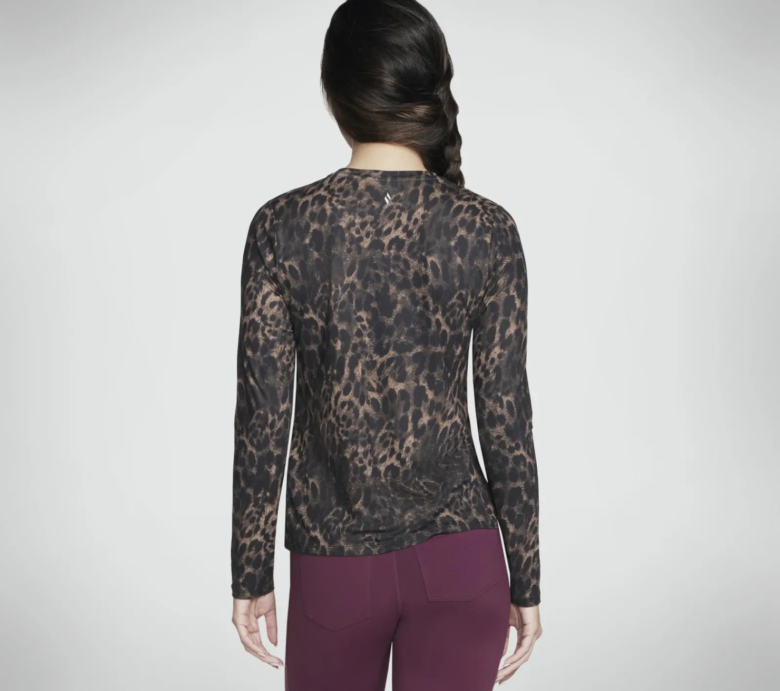 Partes De Cima|Partes De Cima-SKECHERS GO DRI Serene Cheetah Long Sleeve NATURAL / TAUPE