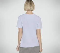 Partes De Cima|Partes De Cima-SKECHERS GO DRI SERENE V-Neck Tee ROXO / VIOLETA