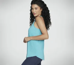 Partes De Cima|Partes De Cima-SKECHERS GO DRI SWIFT Tank BRANCO / AQUA