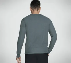 Partes De Cima|Partes De Cima-SKECHERS GO KNIT Waffle Henley VERDE / PRETO