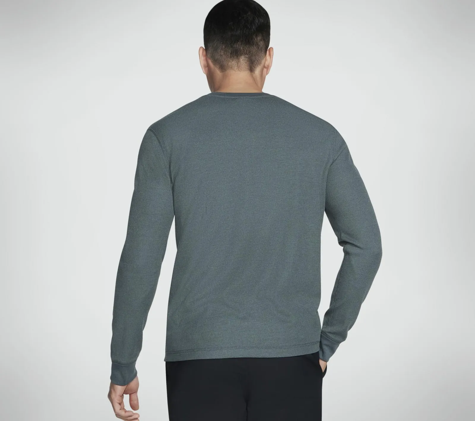 Partes De Cima|Partes De Cima-SKECHERS GO KNIT Waffle Henley VERDE / PRETO