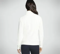 Partes De Cima|Partes De Cima-SKECHERS GO LUXE Rib 1/4 Zip BRANCO SUJO