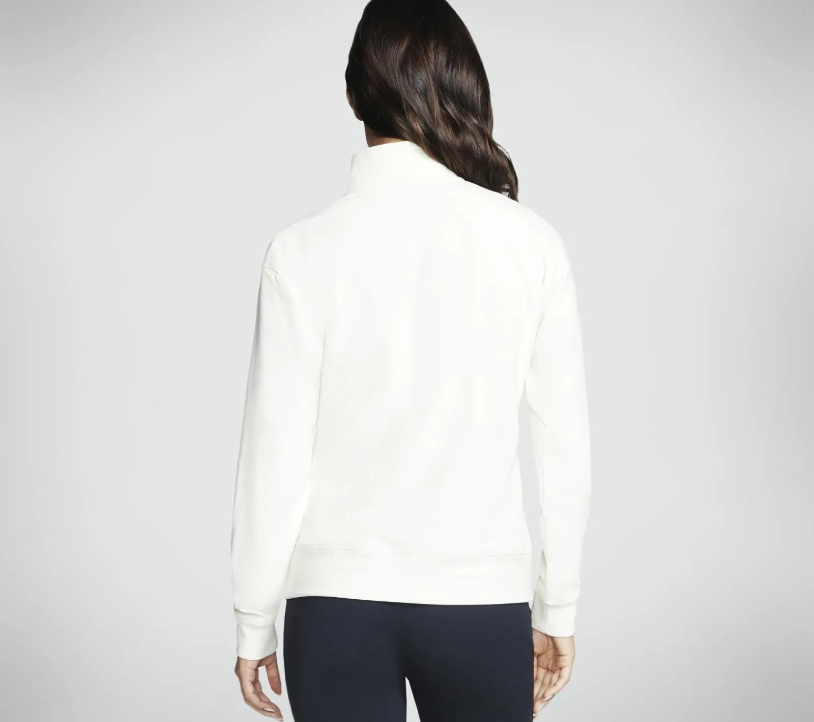 Partes De Cima|Partes De Cima-SKECHERS GO LUXE Rib 1/4 Zip BRANCO SUJO