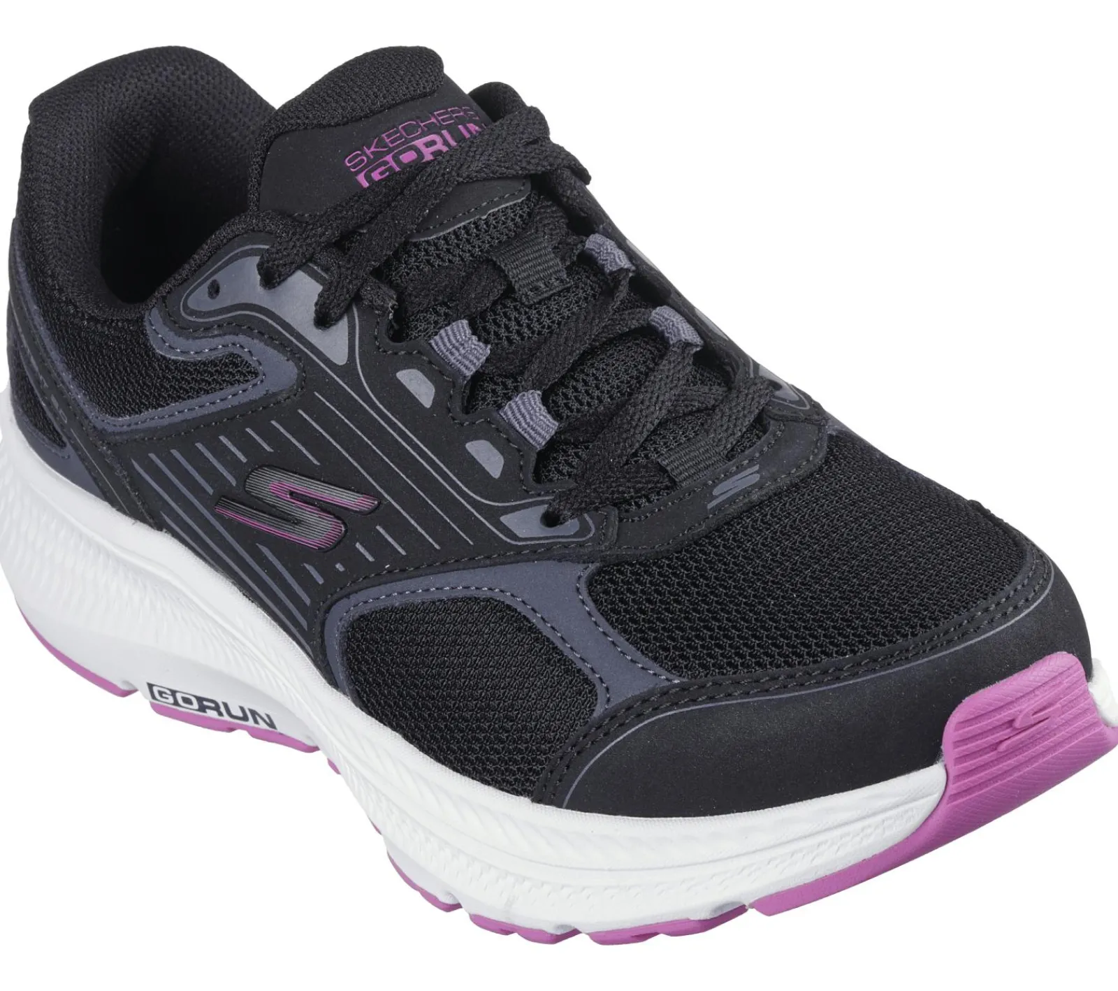 Com Atacadores-SKECHERS GO RUN Consistent 2.0 - Advantage PRETO / FUCSIA