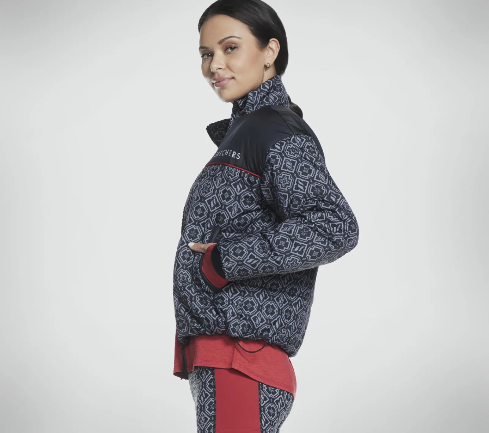 Partes De Cima|Partes De Cima-SKECHERS GO SHIELD Diamond Legacy Puffer Jacket PRETO