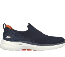 Calçado Sem Atacadores|Sapatilhas Casuais-SKECHERS GO WALK 6 NAVY / LARANJA