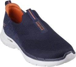 Calçado Sem Atacadores|Sapatilhas Casuais-SKECHERS GO WALK 6 NAVY / LARANJA