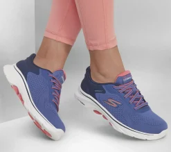 Calçado Sem Atacadores|Sapatilhas-SKECHERS GO WALK 7 - Cosmic Waves NAVY / CORAL