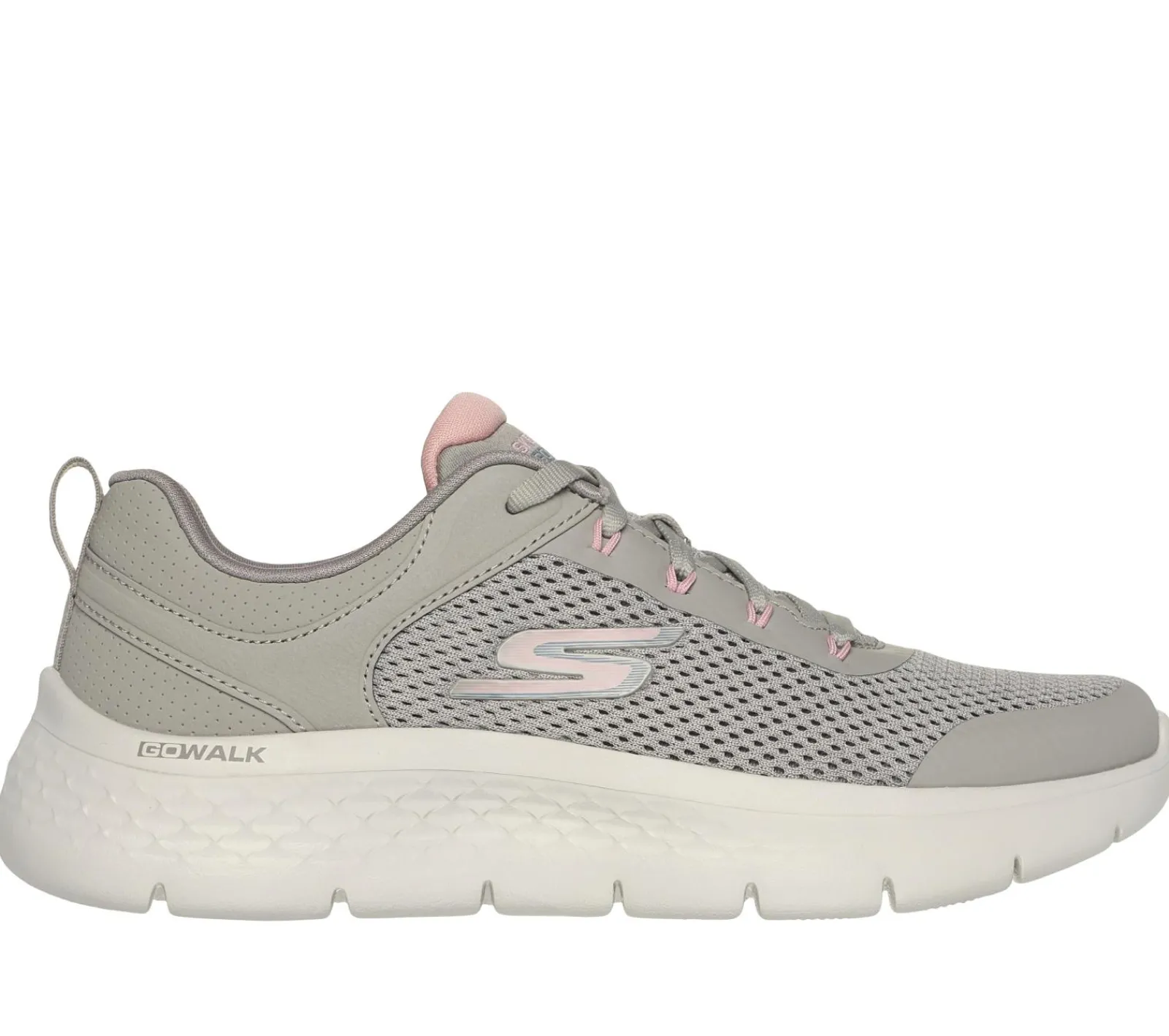 Com Atacadores|Sapatilhas-SKECHERS GO WALK Flex - Caley TAUPE / ROSA