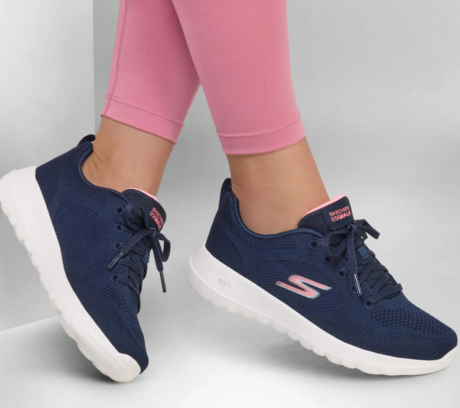 Com Atacadores|Sapatilhas-SKECHERS GO WALK Joy - Violet NAVY / ROSA